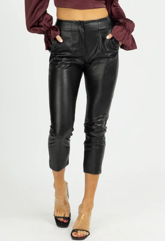 designer women’s pantsPleated High Rise Pants In Black