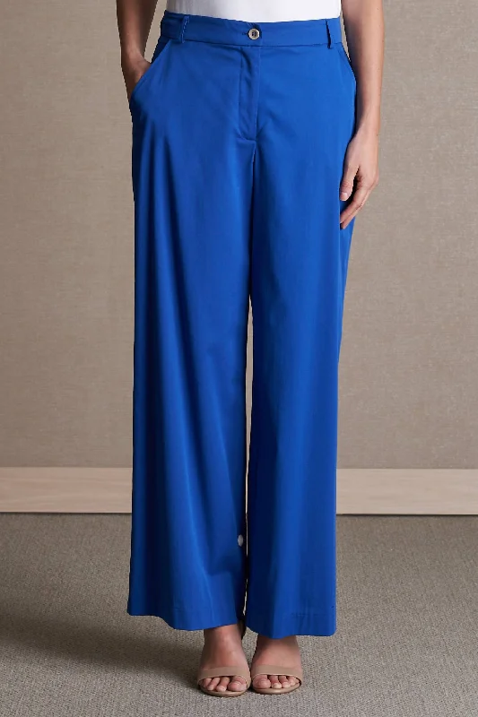 stretchy women’s pantsRelaxed Wide Leg Pant In Sapphire