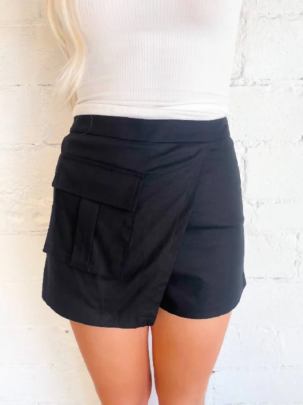 women's running shortsRide The Wave Asymmetrical Shorts In Black