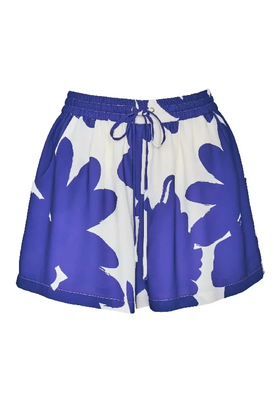 women's velvet shortsSara Short In Aegean Bloom