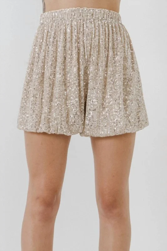 women's chic summer shortsSequin Shorts In Ivory