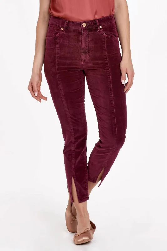 women’s pants for summerStella Super High Rise Ankle Slim Straight Pants In Burgundy