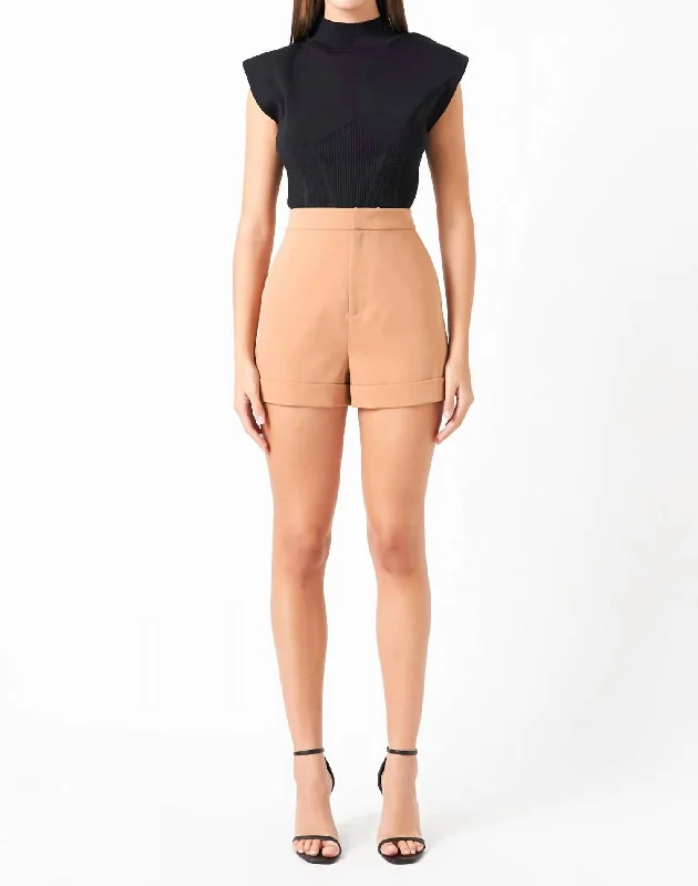 women's sweat shortsTailored Shorts In Tan