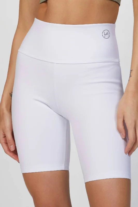 women's cotton shortsThe Bike Short In White