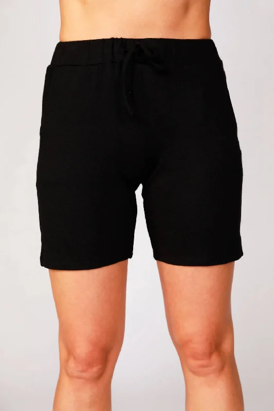 women's sports shorts for summerTie Waist Short In Black