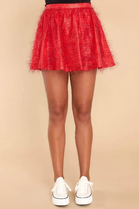 boho women's shortsTinsel Skort In Red