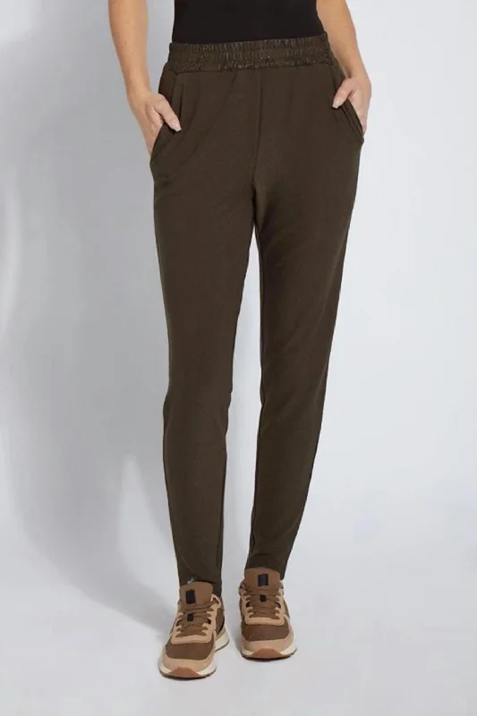 elegant office pants for womenWomen's Autumnal Gathered Waist Pant In Deep Olive